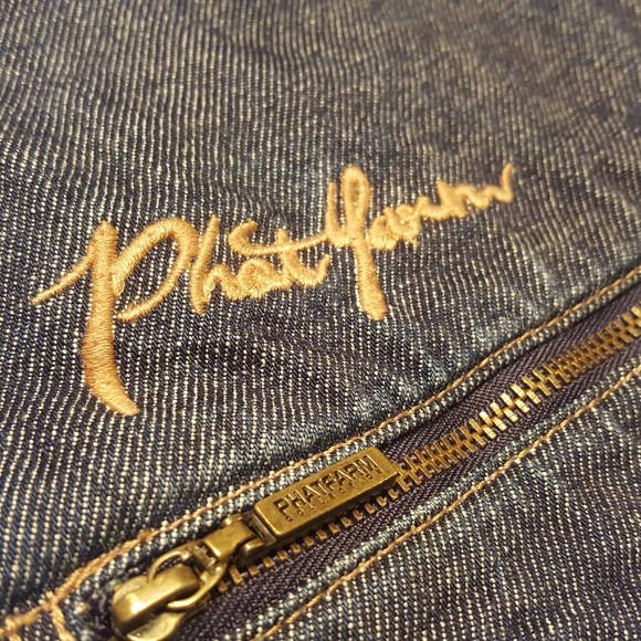 PHAT FARM DARK BLUE DENIM SHIRT LIGHTWEIGHT JACKET - Picture 3 of 7